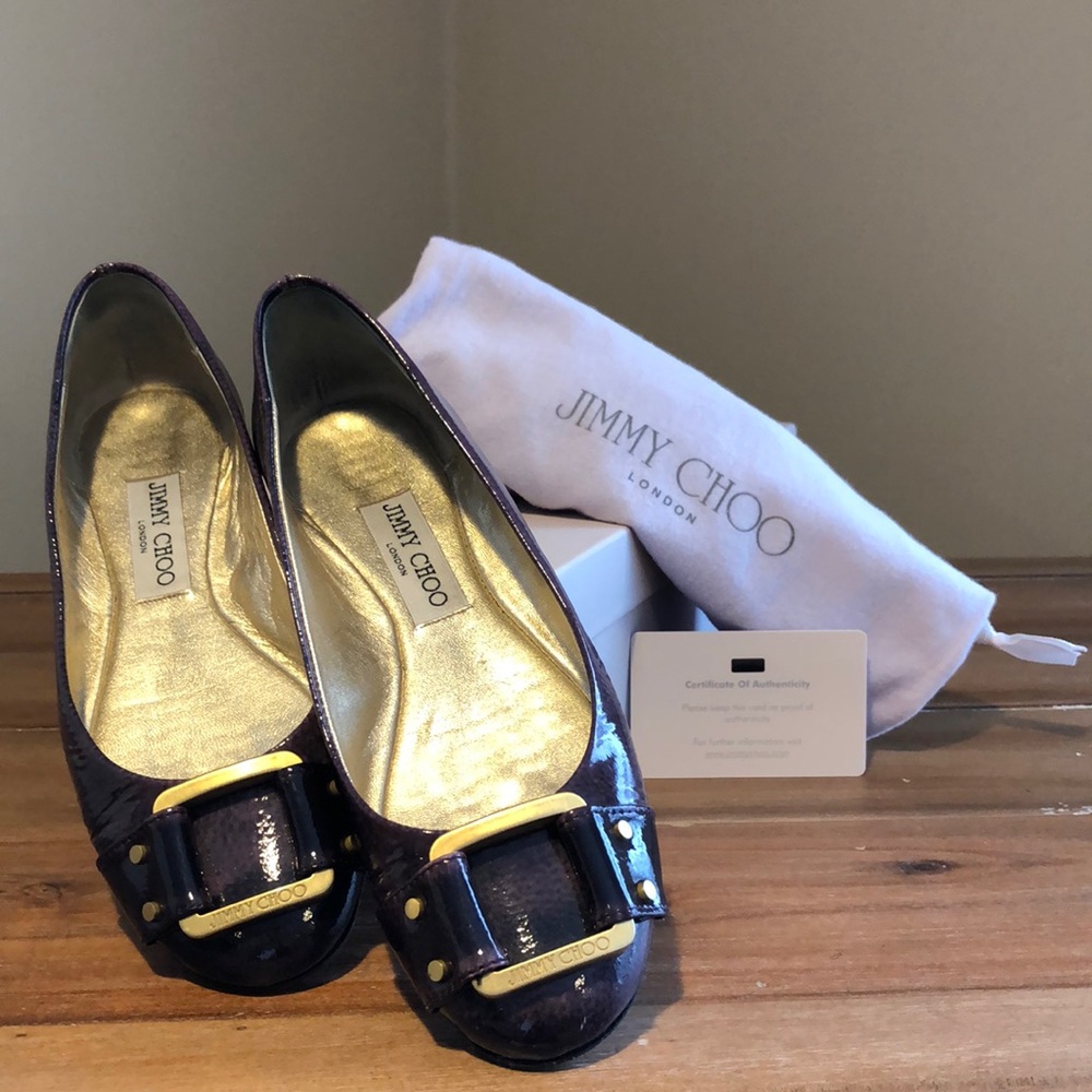 Like NEW Jimmy Choo Morse Ballet Flats Purple 36